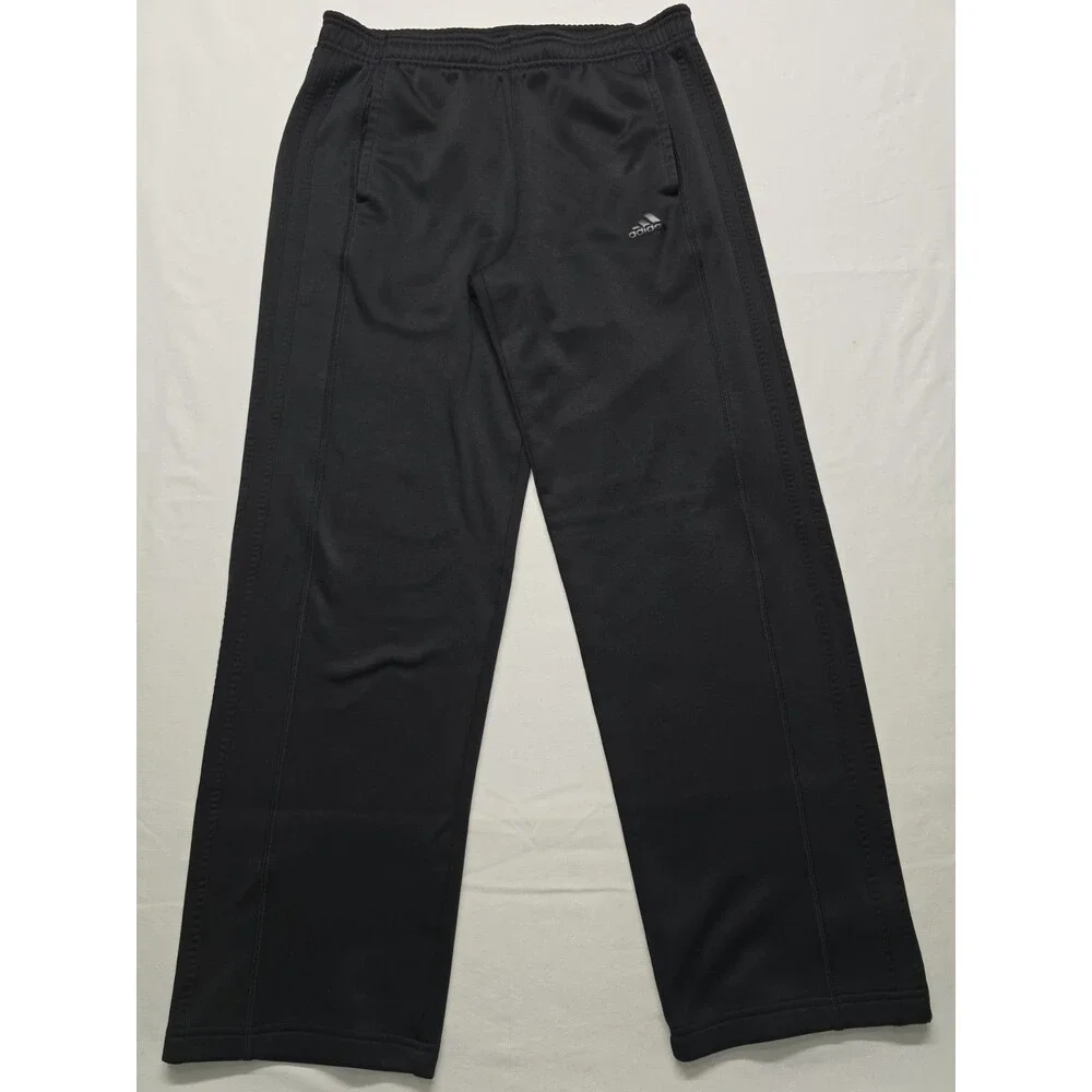 Adidas Track Pants Men’s Sz M Black Athletic Lined Workout Gym Climawarm
